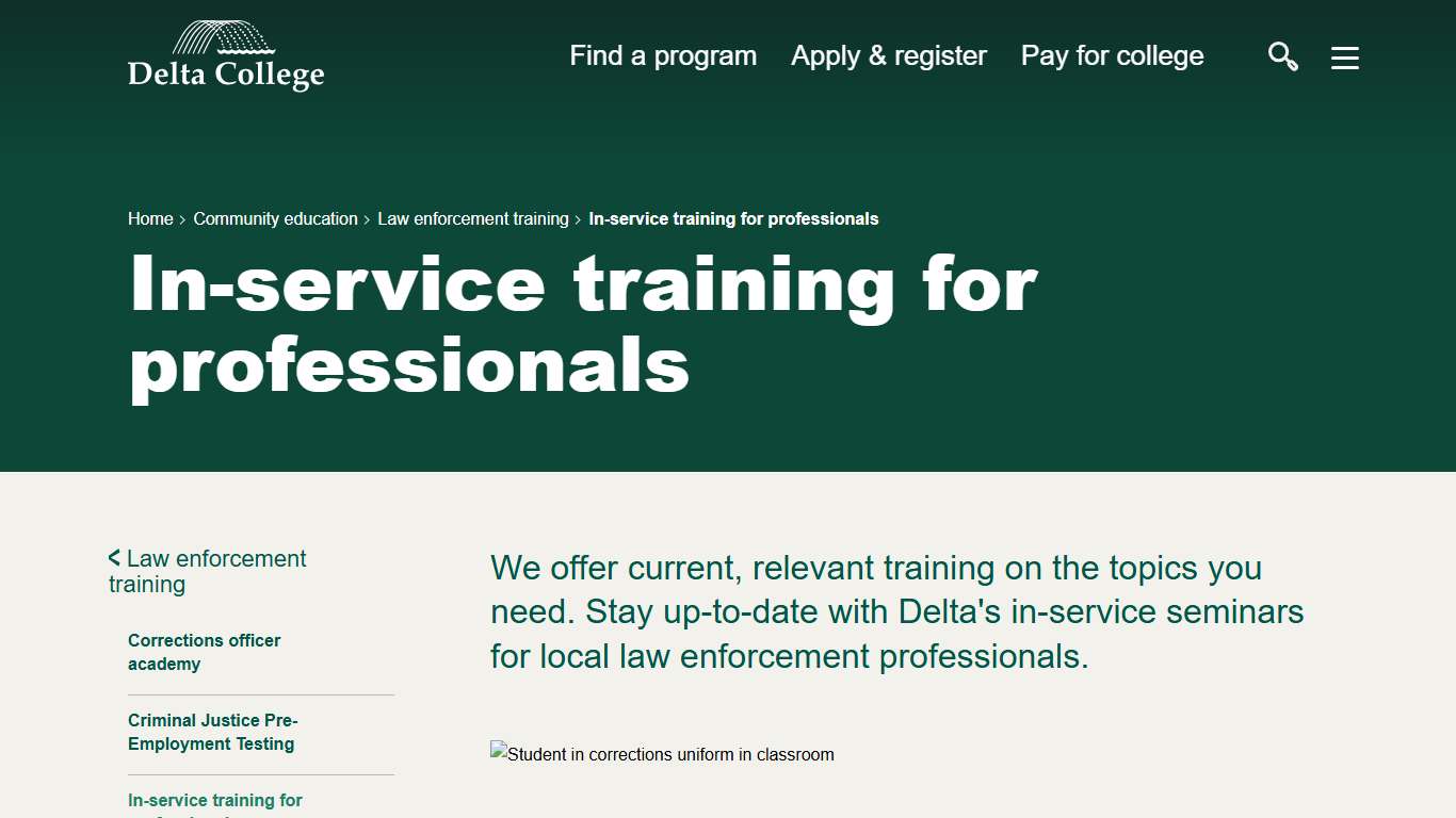 In-service training for professionals